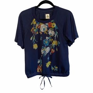 Anthropologie Tiny Navy Floral Too